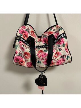 Juicy Couture Rose Floral Duffle Bag OS NWT